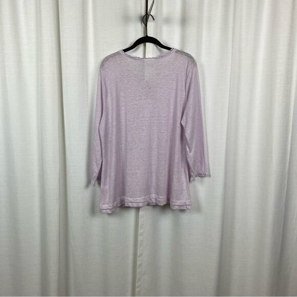 J.Jill Love Linen Pale Orchid Linen Sweater Sz.L NWT - Picture 7 of 11